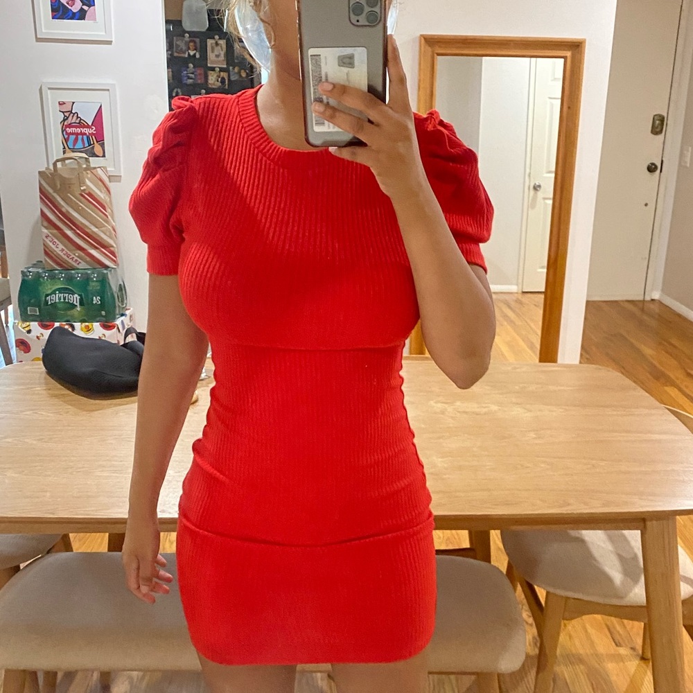 Puff sleeve mini dress
